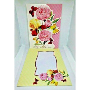 New Beginnings Pink Floral & Butterfly Graphic Happy Birthday Greeting Card